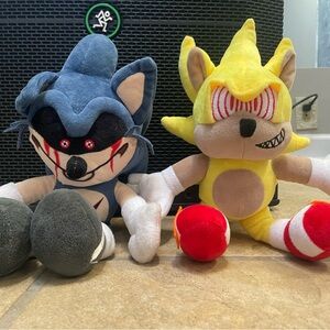 Sonic Lord X Evil and sonic fleetway plush set